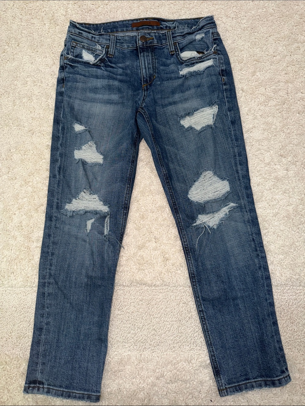 Joe's Jeans Women's Distressed Dark Blue Boyfriend Jeans